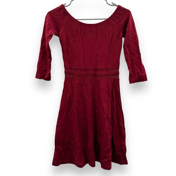 Lulus‎ Yes to the Mesh Wine Red Half Sleeve Skater Mini Dress Size S - Picture 5 of 11